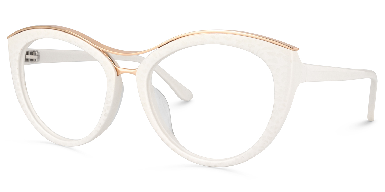 Carol Cateye White Frame Glasses | ZEELOOL Canada2