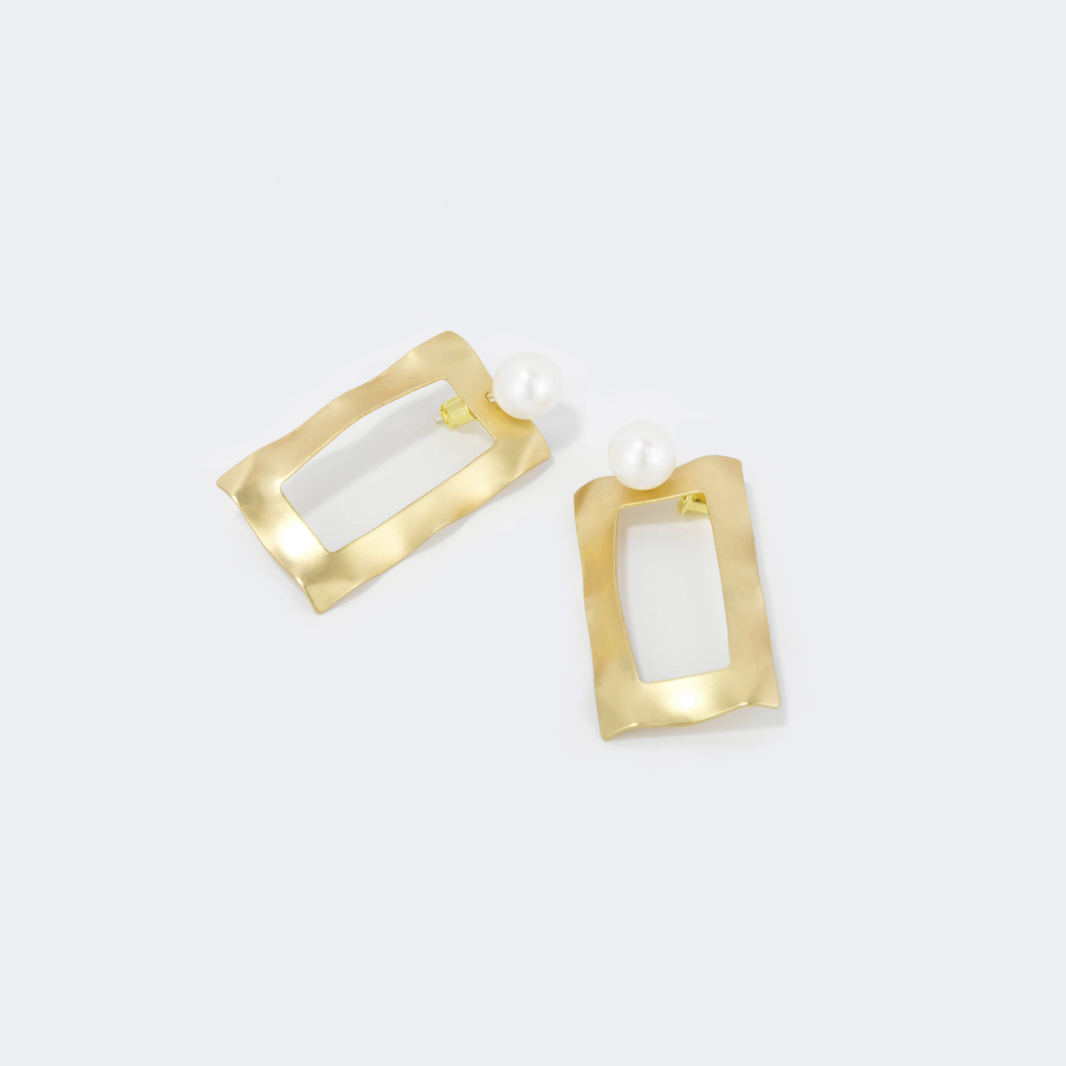 Stylish Rectangle Gold Earrings | ZEELOOL Canada0