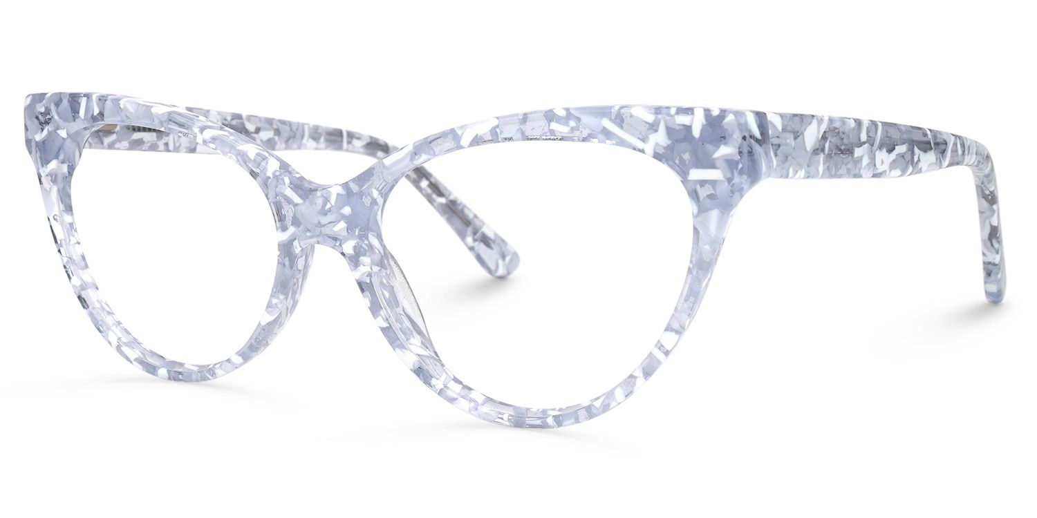 Cat Eye White-Clear Glasses | ZEELOOL Canada1