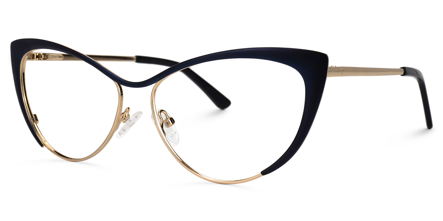 Cateye Dark Blue Glasses | ZEELOOL Canada1