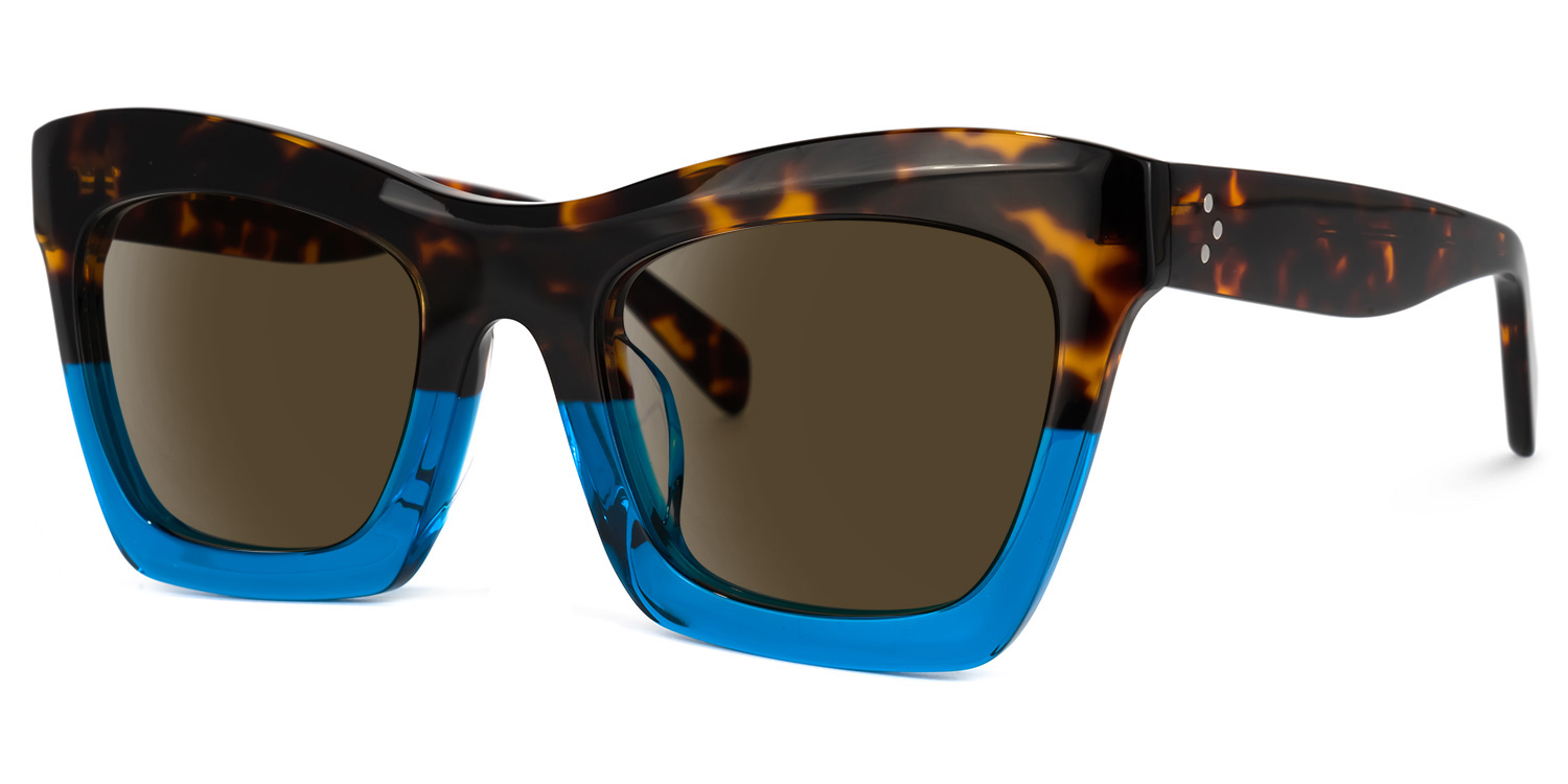 ZEELOOL Benitez Square Blue Glasses