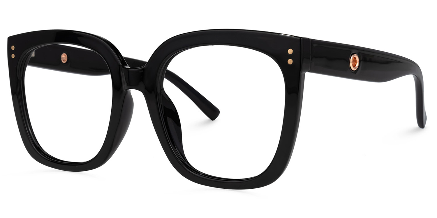 Ebony Square Black Glasses1
