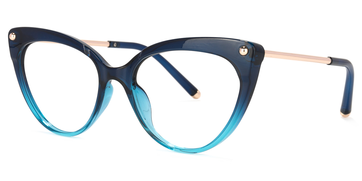 Alivia Cat Eye Blue Glasses | ZEELOOL Canada1