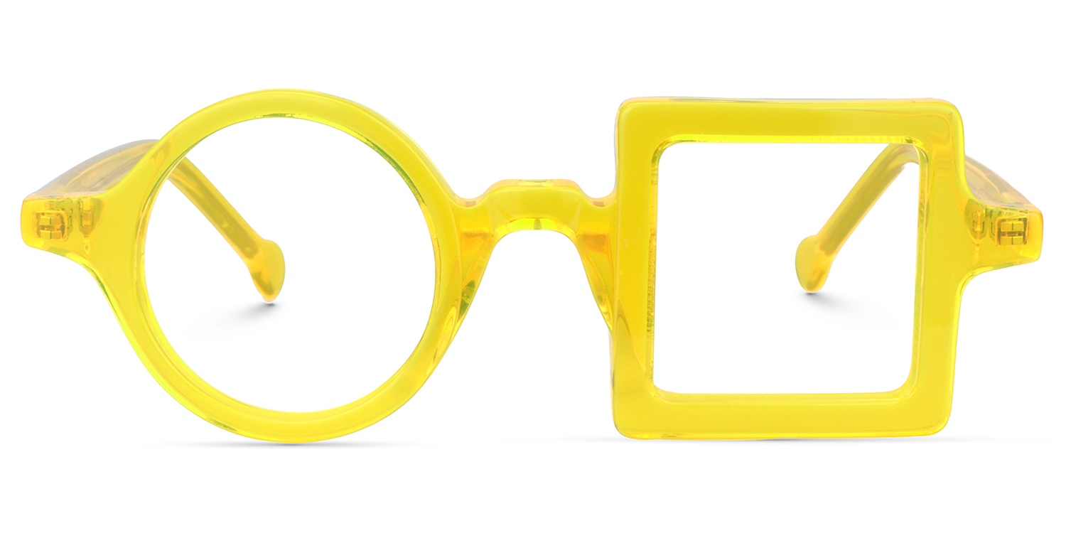 Paola Asymmetric Yellow Glasses | ZEELOOL Canada0