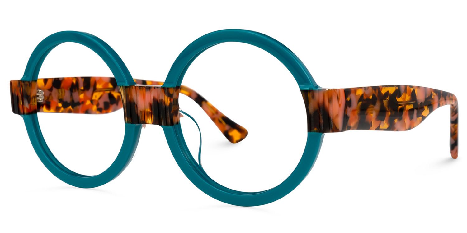Lindsey Round Blue Frame Glasses | ZEELOOL Canada1