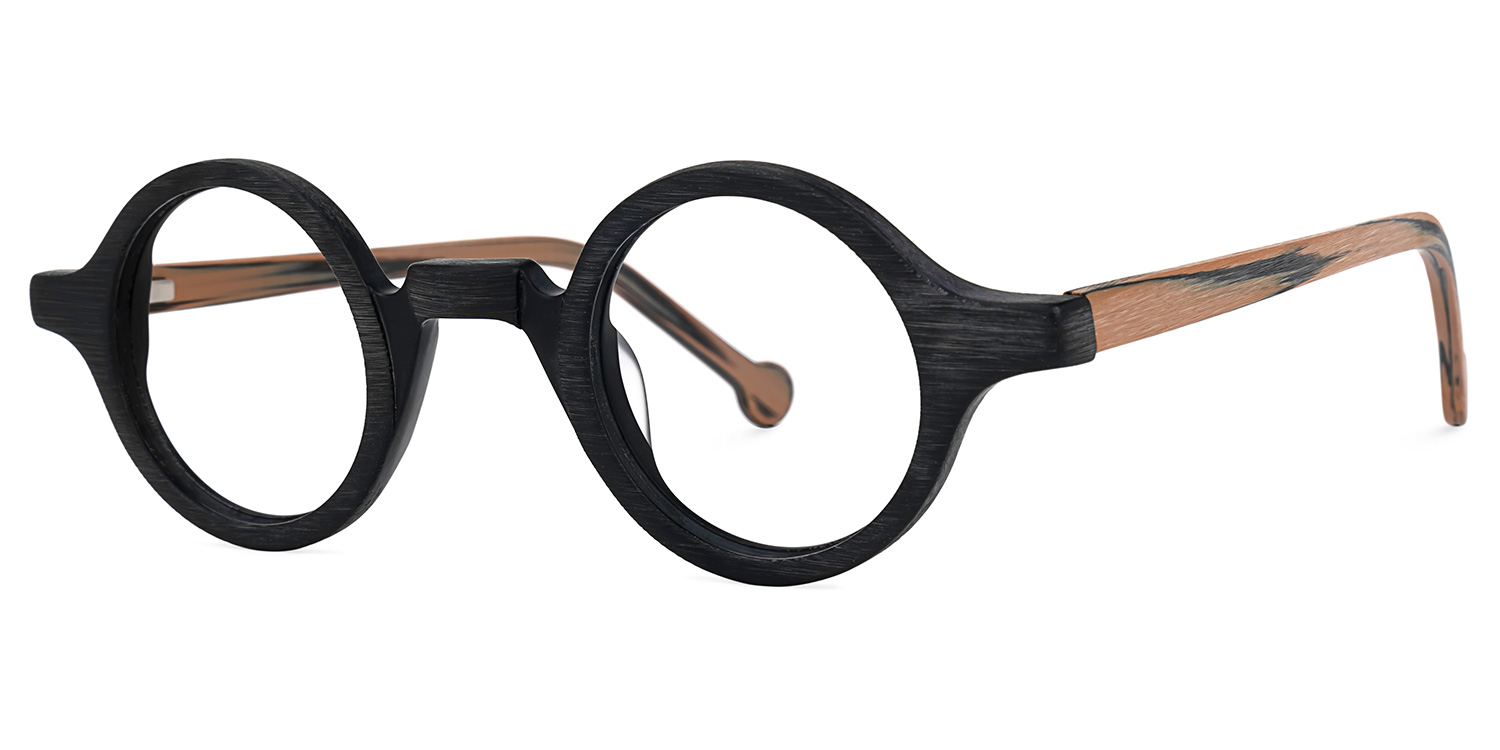 Arale Round Black Glasses1