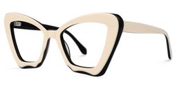 Pauline Cateye Milky Glasses1