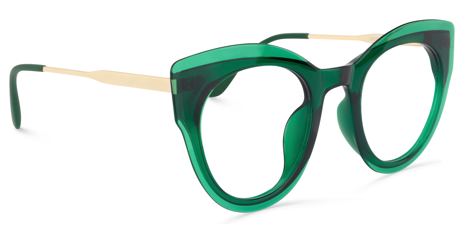 Cat Eye Dark Green Glasses | ZEELOOL Canada1