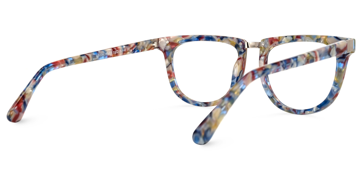 Dechan Square Blue-Floral Glasses | ZEELOOL Canada3