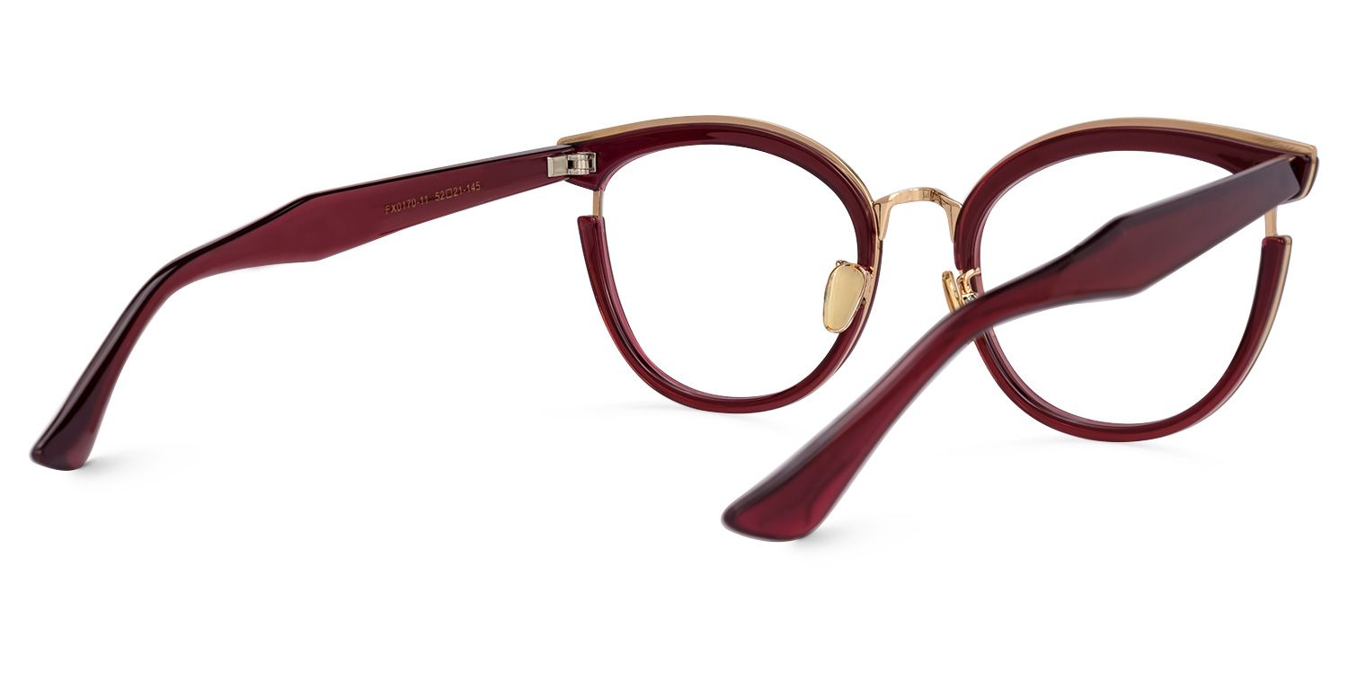 Laraine Cat Eye Red Glasses | ZEELOOL Canada3