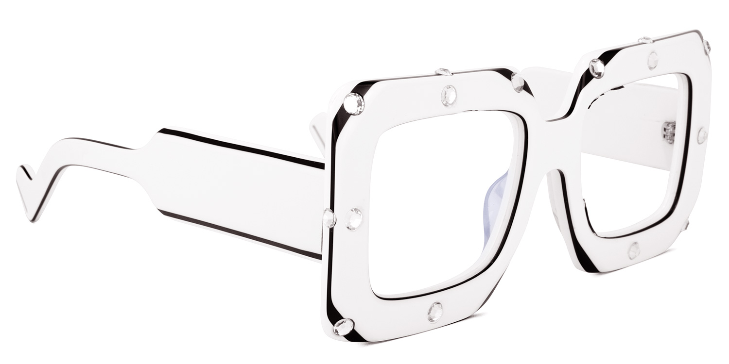 Yuri Square White Glasses | ZEELOOL Canada2