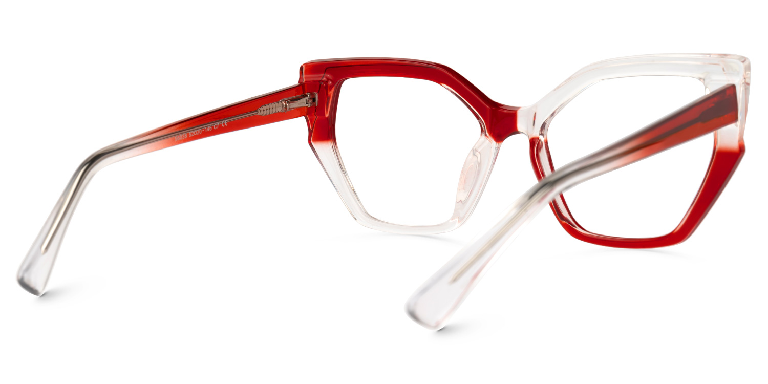 Lorena Geometric Red Glasses | ZEELOOL Canada3