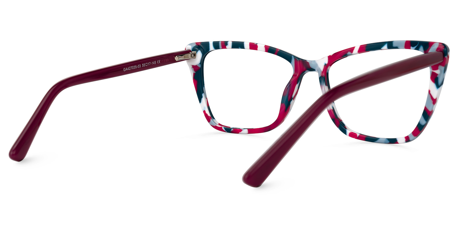 Fountain Cateye Blue-Red Glasses | ZEELOOL Canada3