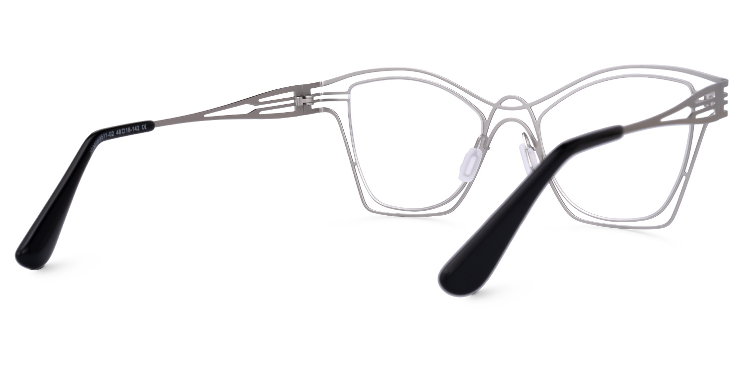 Barajas Cateye Silver Glasses | ZEELOOL Canada3