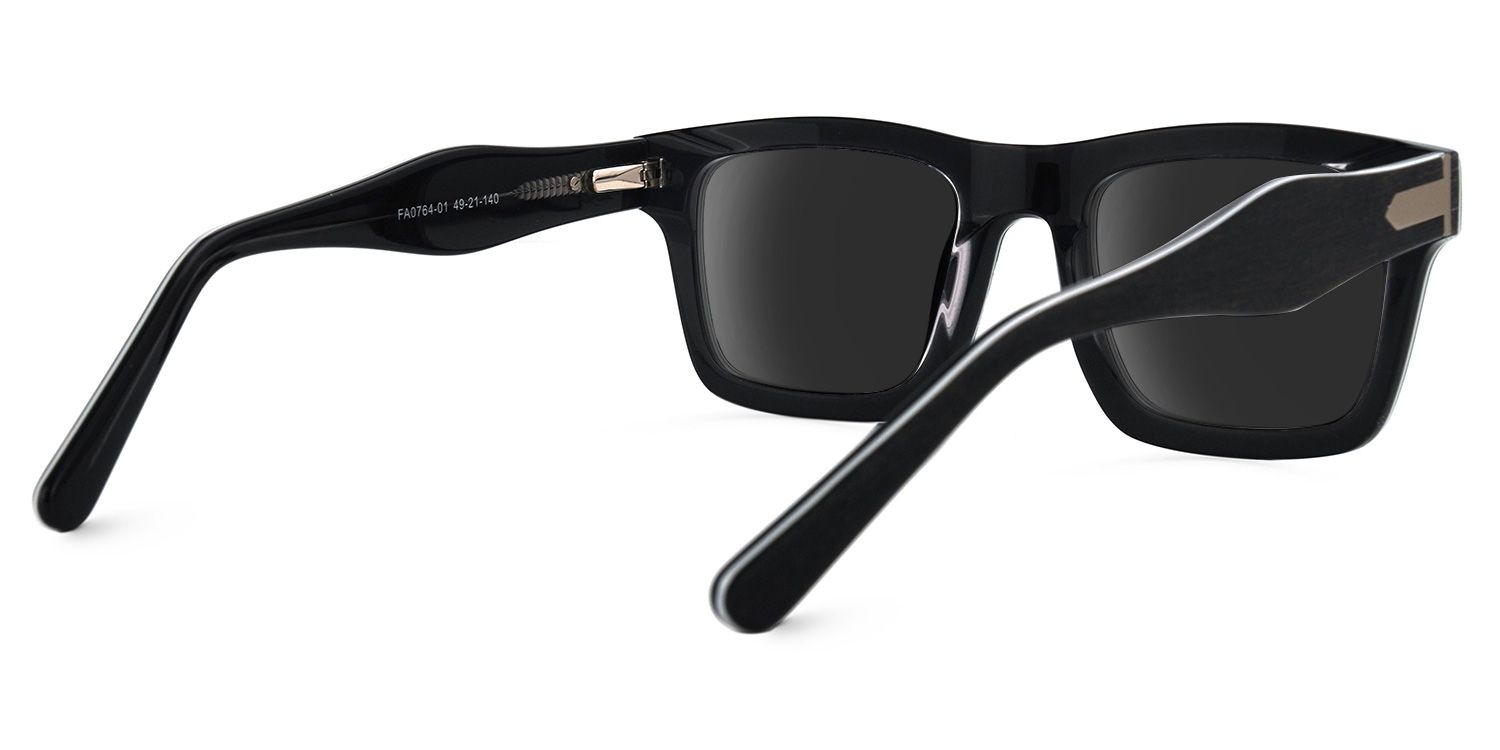 Riley Rectangle Sunglasses with Acetate Dark-Gray Frames | ZEELOOL CA3