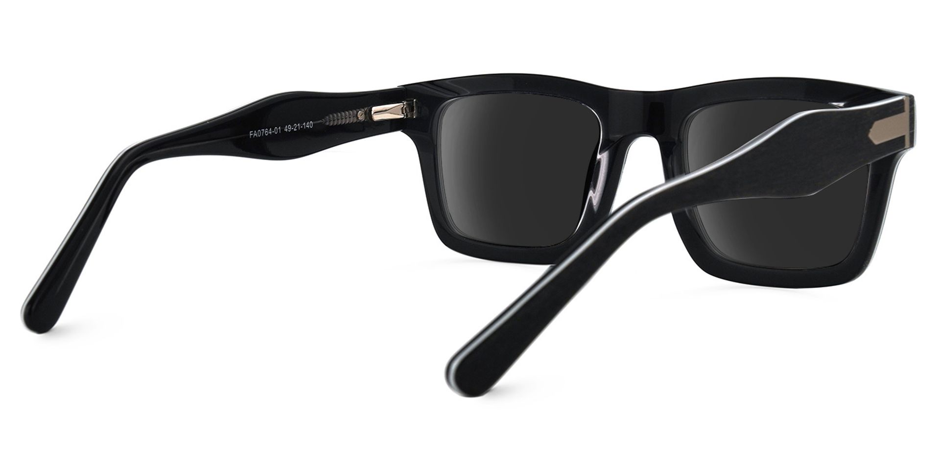 Rectangle Frosted Black Glasses3