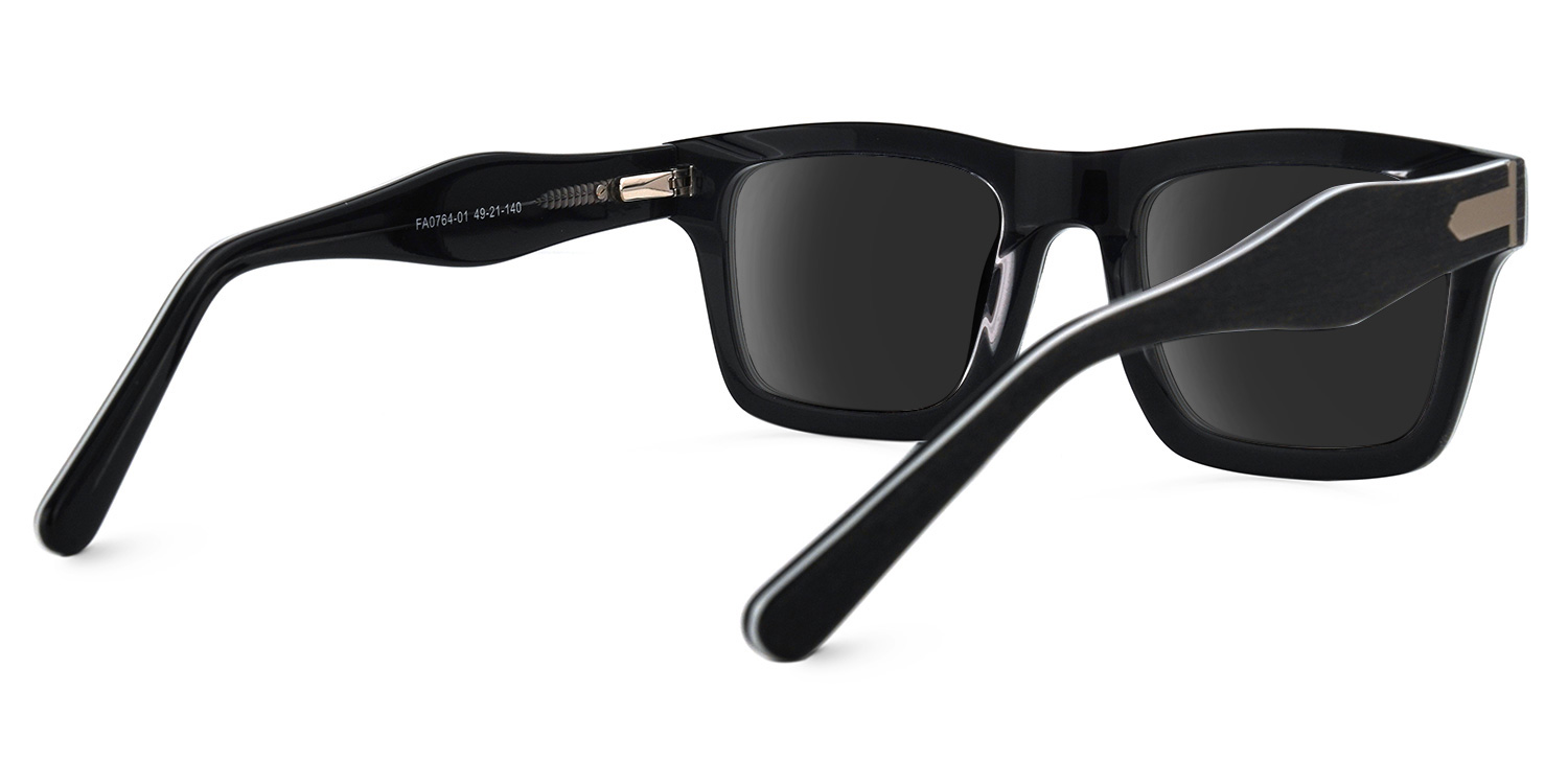 Riley Rectangle Dark-Gray Sunglasses3