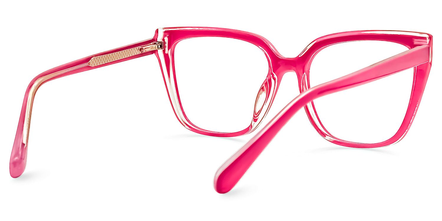Karki Square Bright-Pink Glasses | ZEELOOL Canada3
