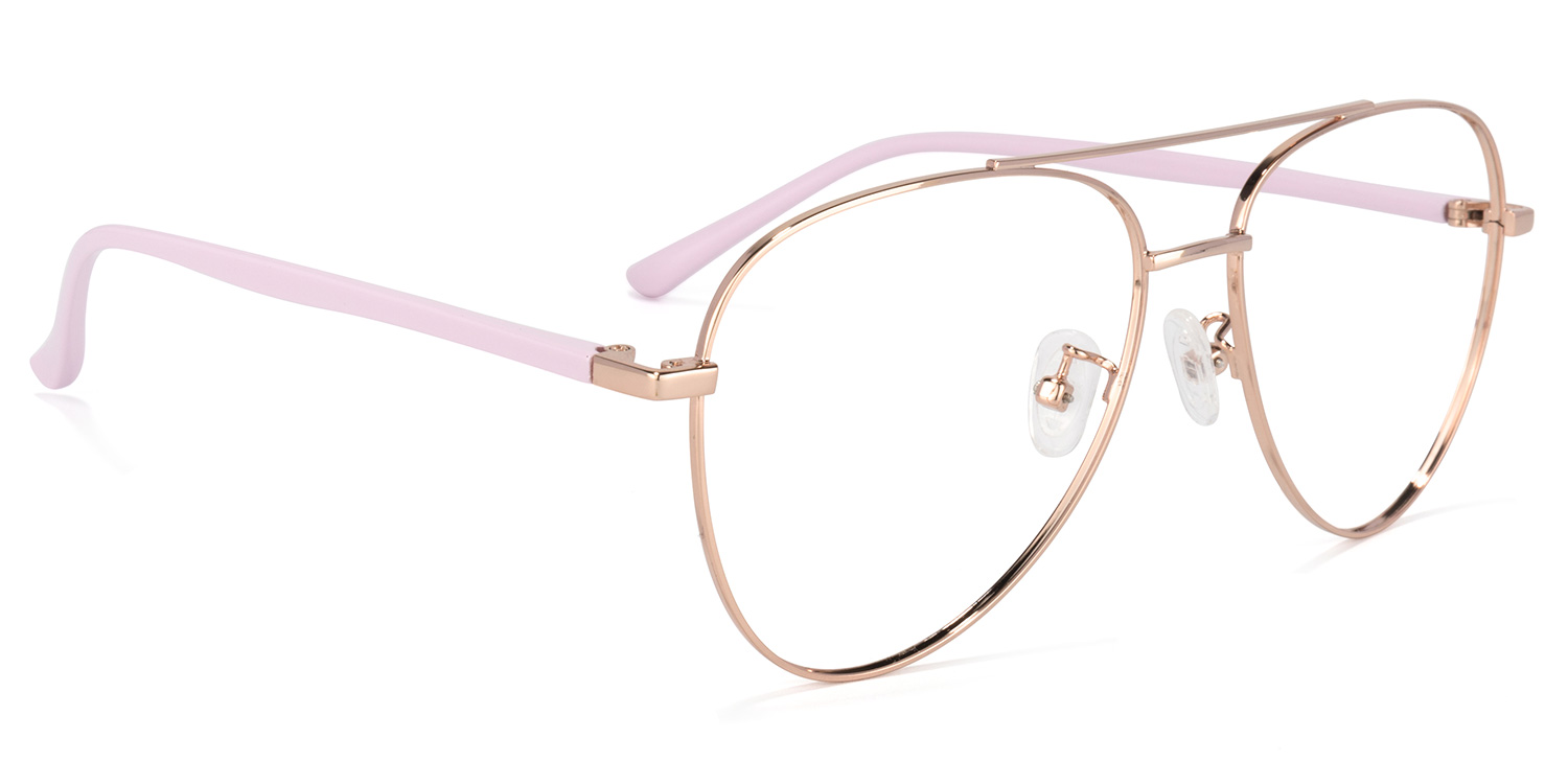 Paige Aviator Rose-Gold Glasses2