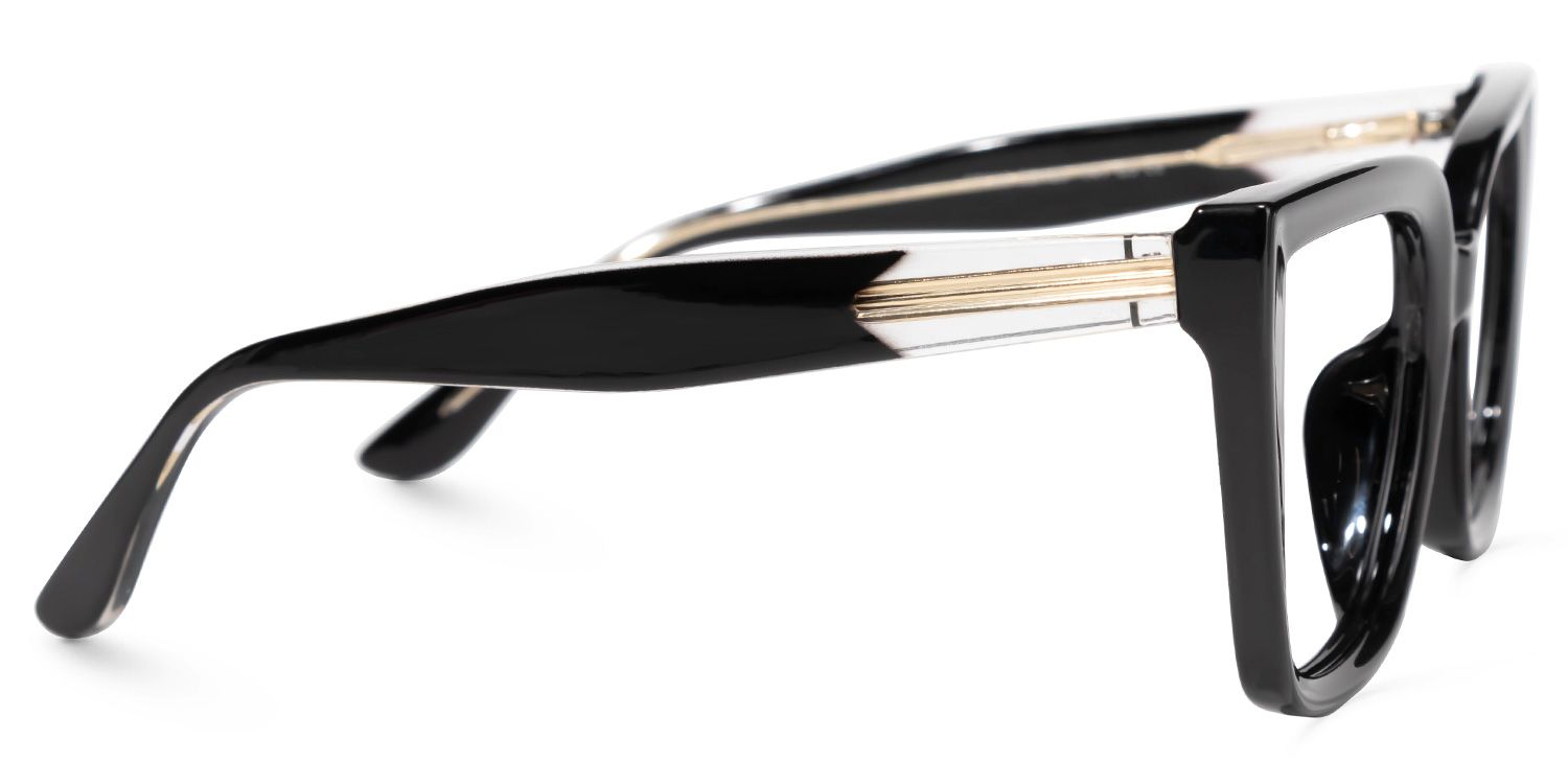 Mirta Square Black Glasses | ZEELOOL Canada2