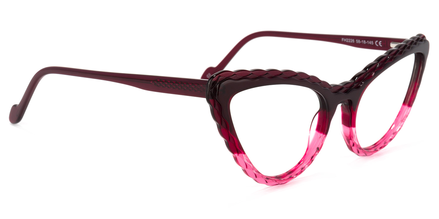 Presley Cateye Dark-Red Glasses | ZEELOOL Canada2