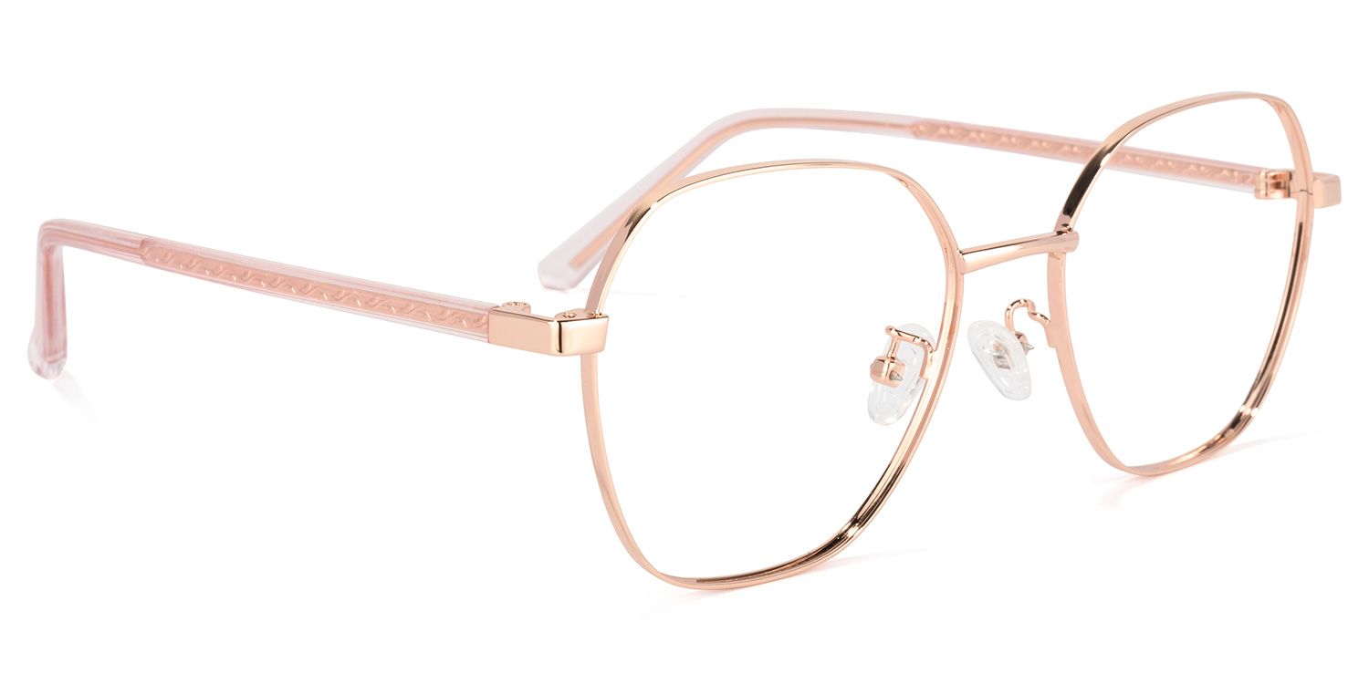 Perry Geometric Rose-Gold Glasses | ZEELOOL Canada2