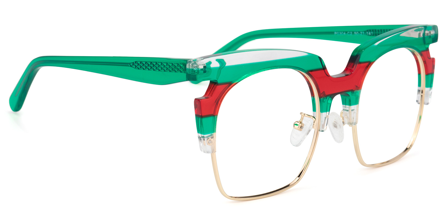 Browline Green Glasses | ZEELOOL Canada1