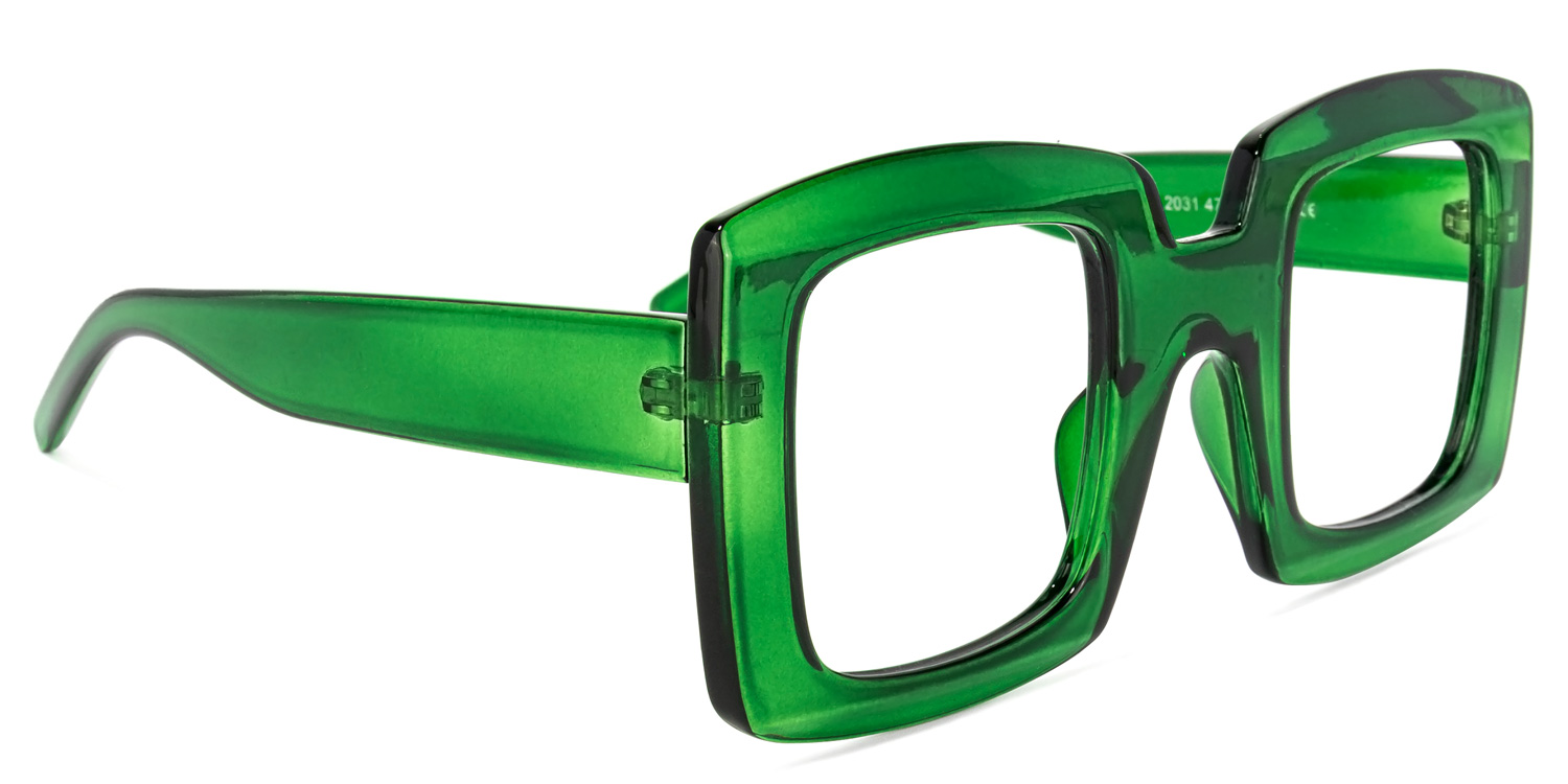 Quincey Square Green Glasses | ZEELOOL Canada2