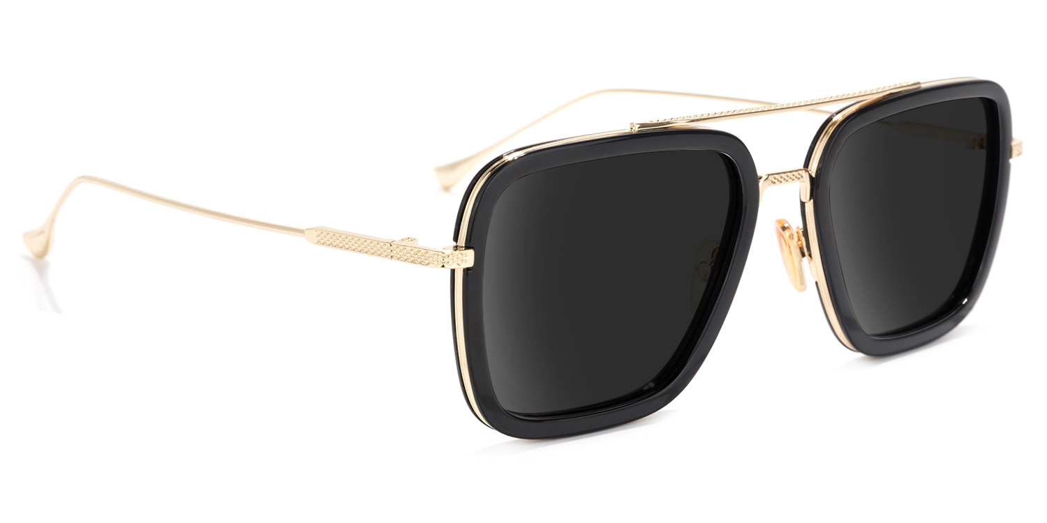 Gifford Aviator Black-Gold Sunglasses2