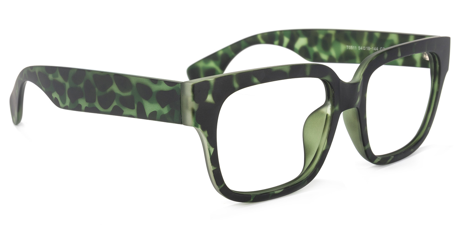 Colin Rectangle Eyeglasses and Green Floral Frames2