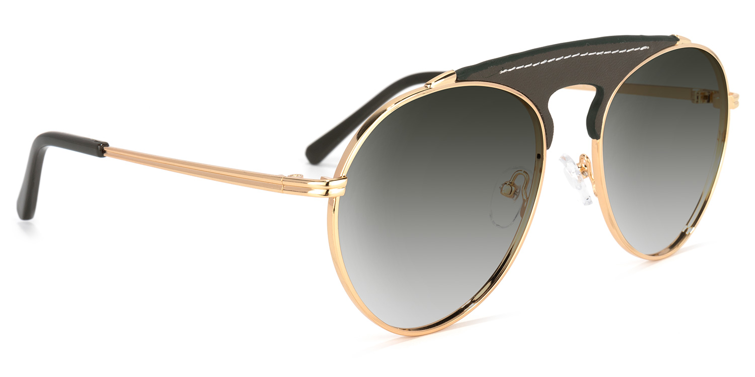 Elvira Geometric Dark-Green Sunglasses2