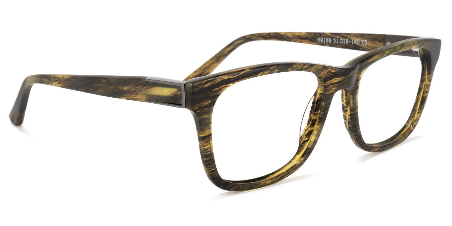Wyatt Rectangle Yellow-Wood Glasses | ZEELOOL Canada2