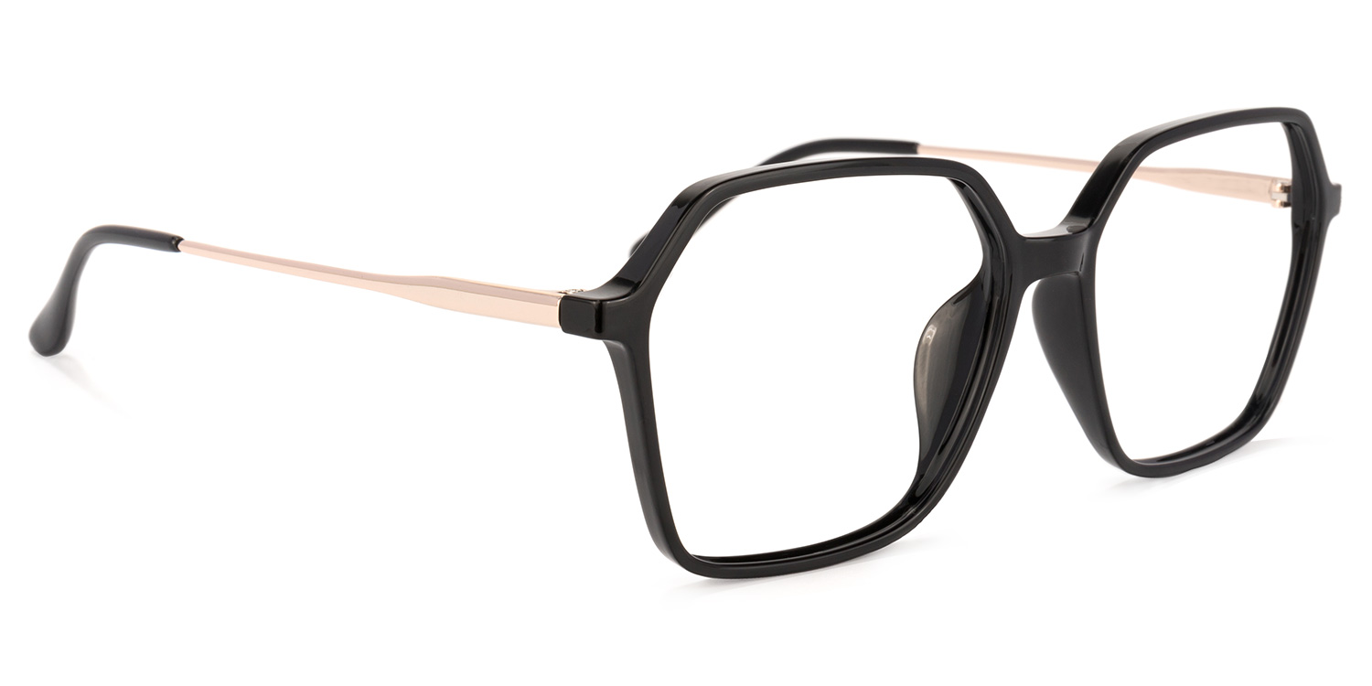 Wisdom Geometric Black Glasses2