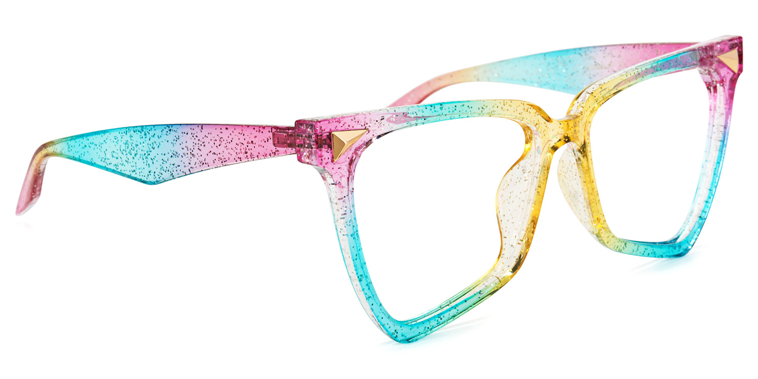 Cicely Geometrical Rainbow Eyeglasses2