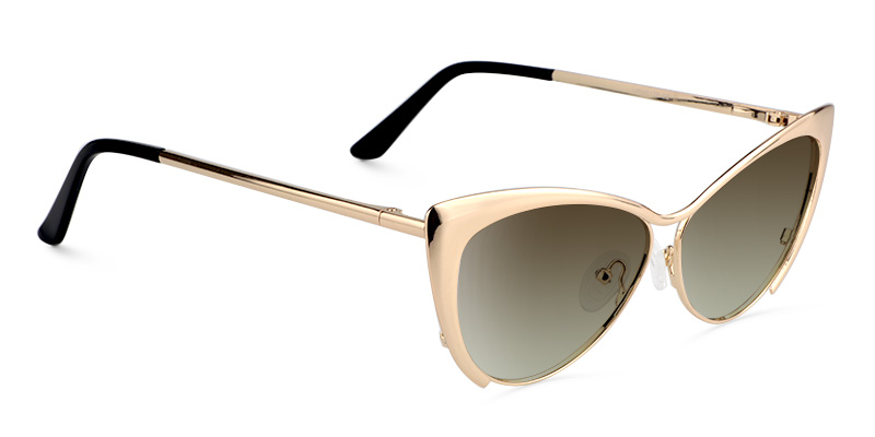 Ellen Cateye Gold Sunglasses2
