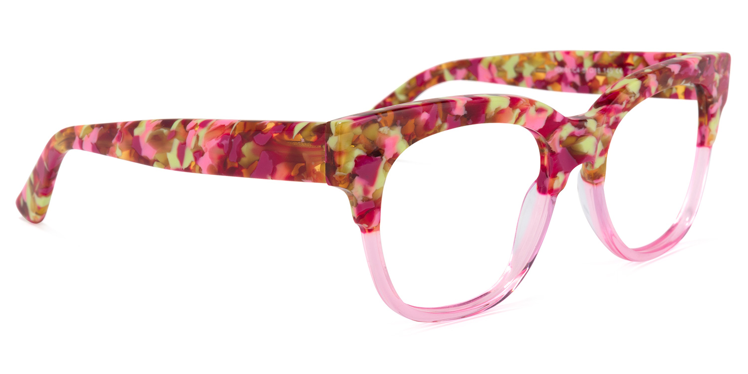 Yessenia Square Pink-Floral Glasses2
