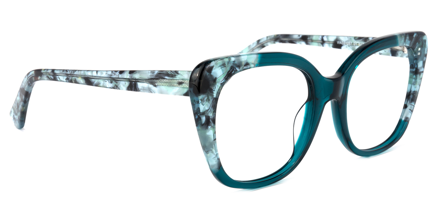 Yanira Square Peacock-Blue Glasses | ZEELOOL Canada2