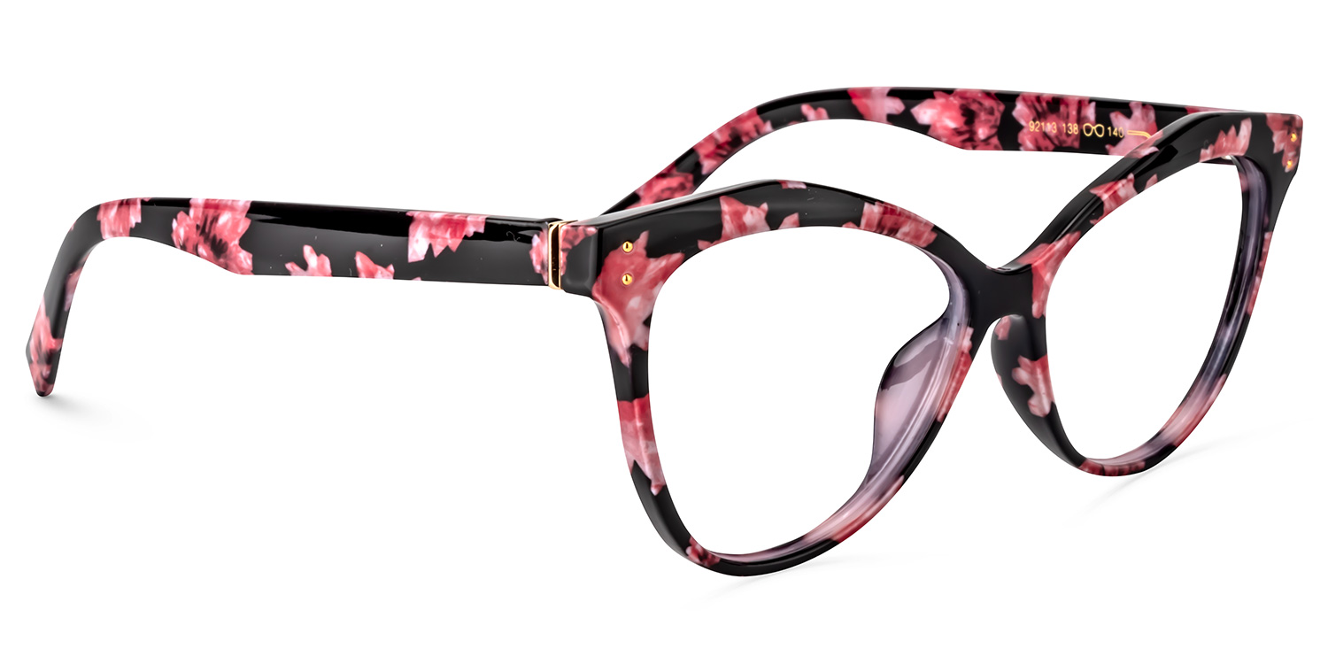 Cateye Pink Floral Glasses | ZEELOOL Canada2