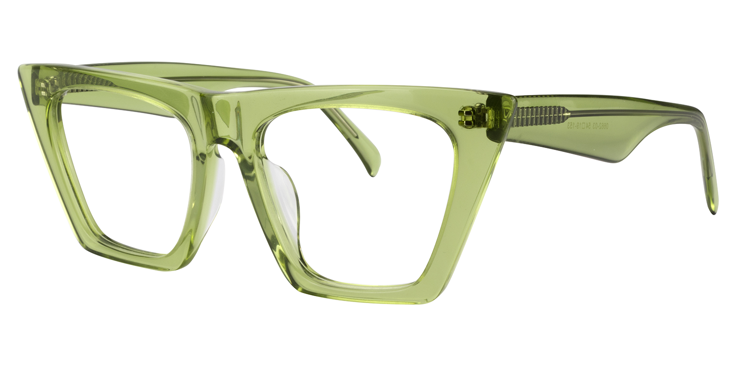 Cecile Cat Eye Light-Green Glasses1