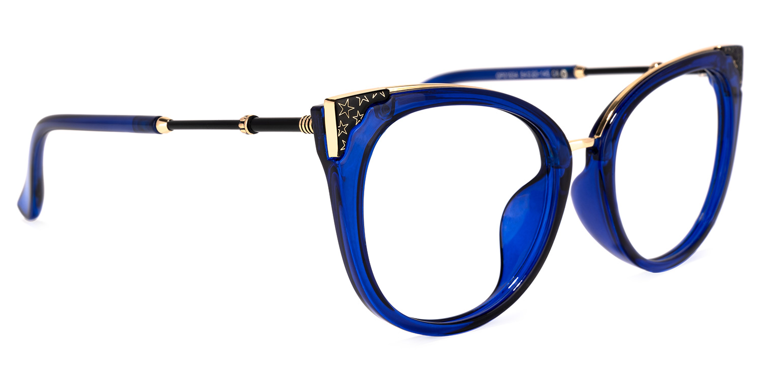 Dalton Cat Eye Blue Glasses | ZEELOOL Canada2