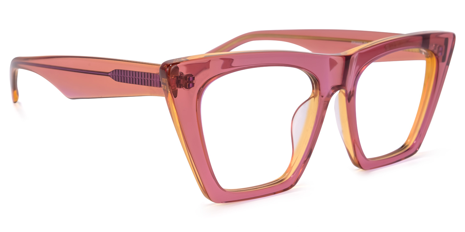 Cecile Cat Eye Pink Glasses | ZEELOOL Canada2