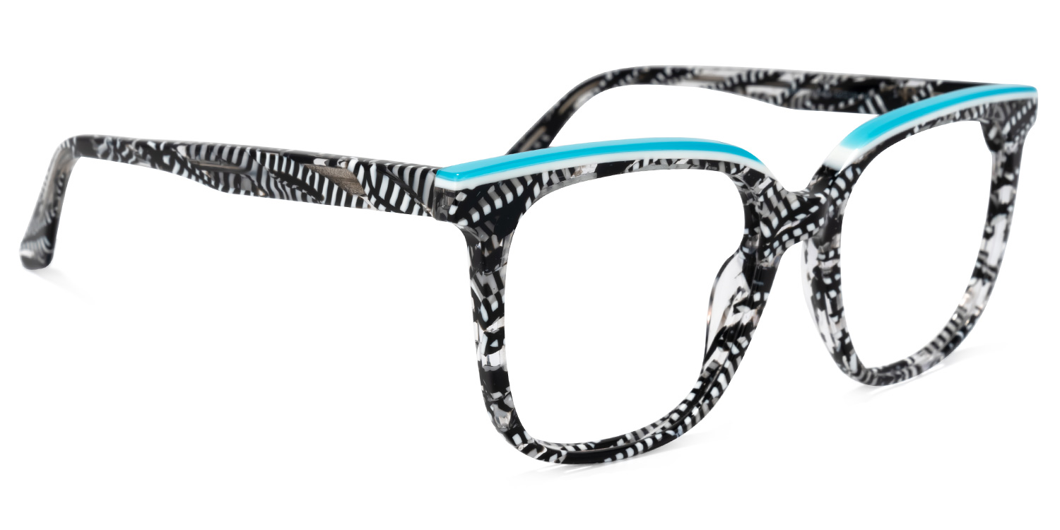 Jaffett Square Black-White Glasses2