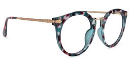 Quentina Blue Round Glasses2