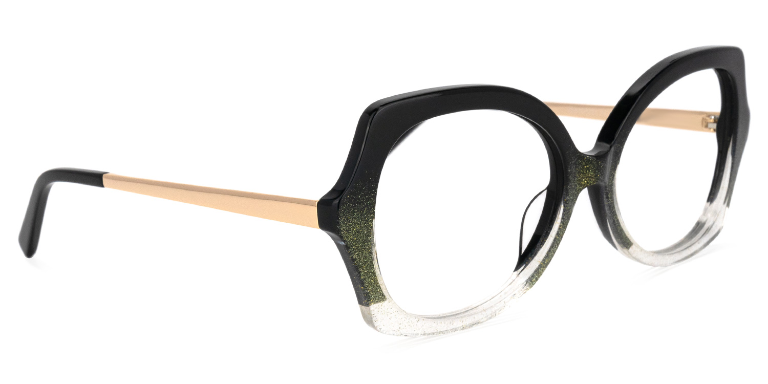 Sugarplum Geometric Black-Green Glasses | ZEELOOL Canada2