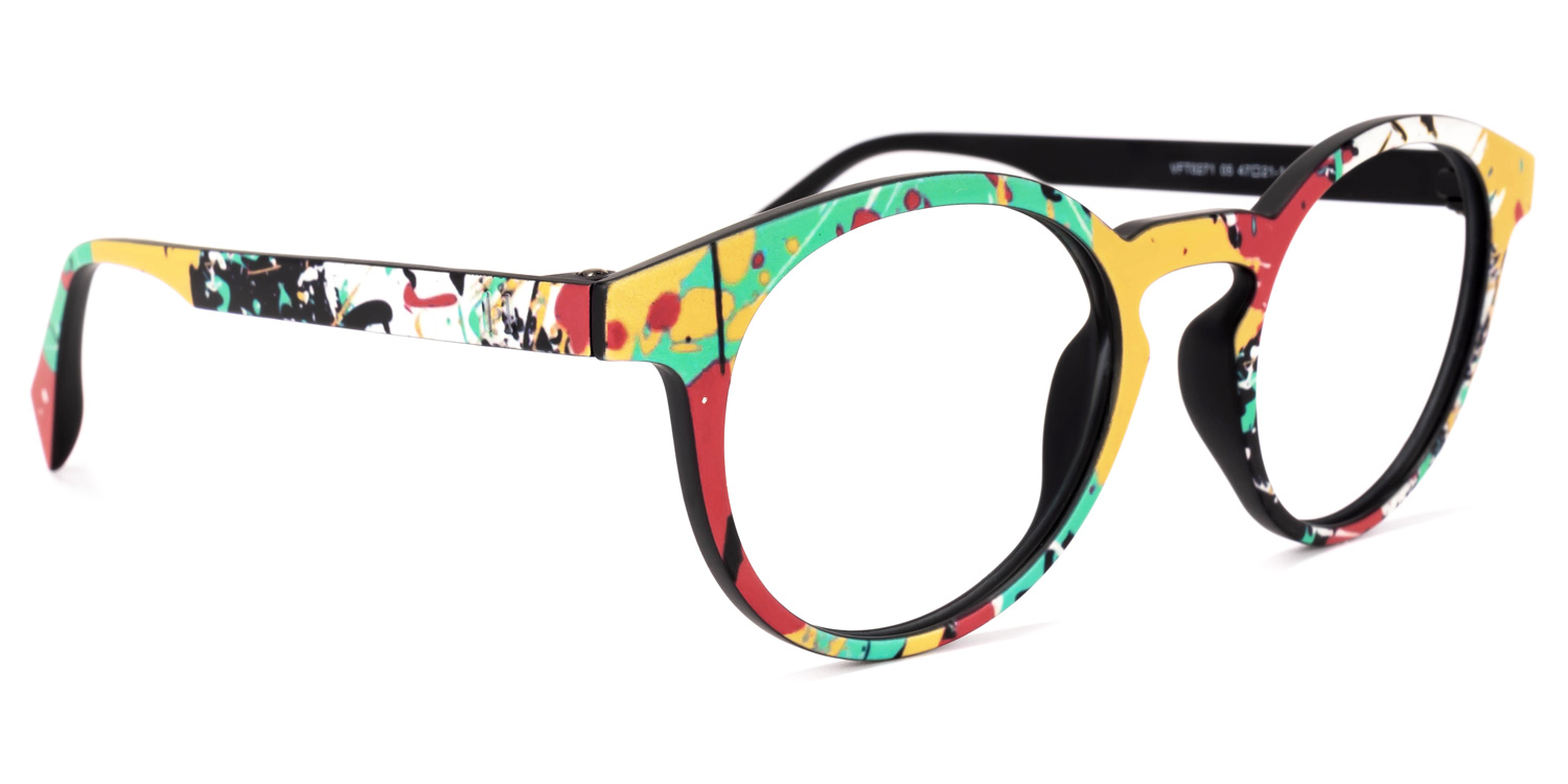 Street-Artist Round Colorful Frame Glasses | ZEELOOL Canada2