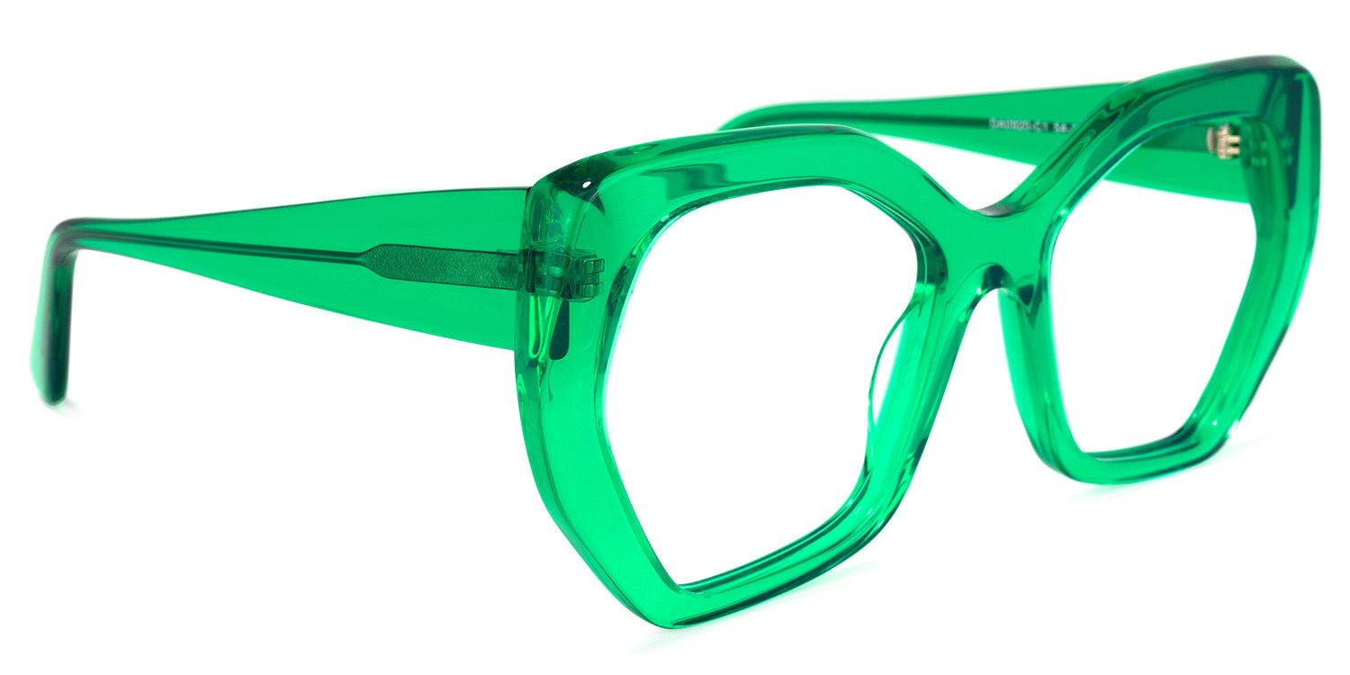Vickie Geometric Green Glasses | ZEELOOL Canada2