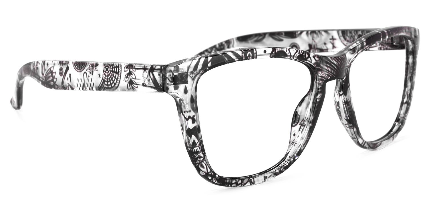 Randall Square Black-Floral Glasses | ZEELOOL Canada2