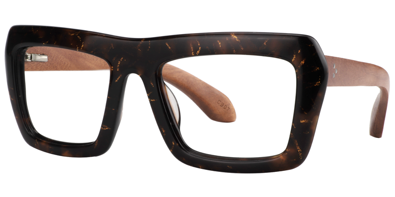 Roger Rectangle Black-Gold Glasses2