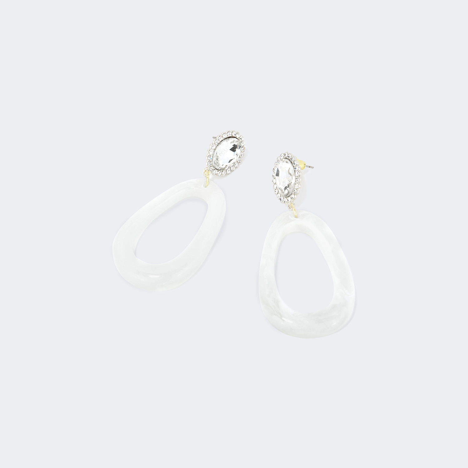 Stylish Polished White Earrings | ZEELOOL Canada0