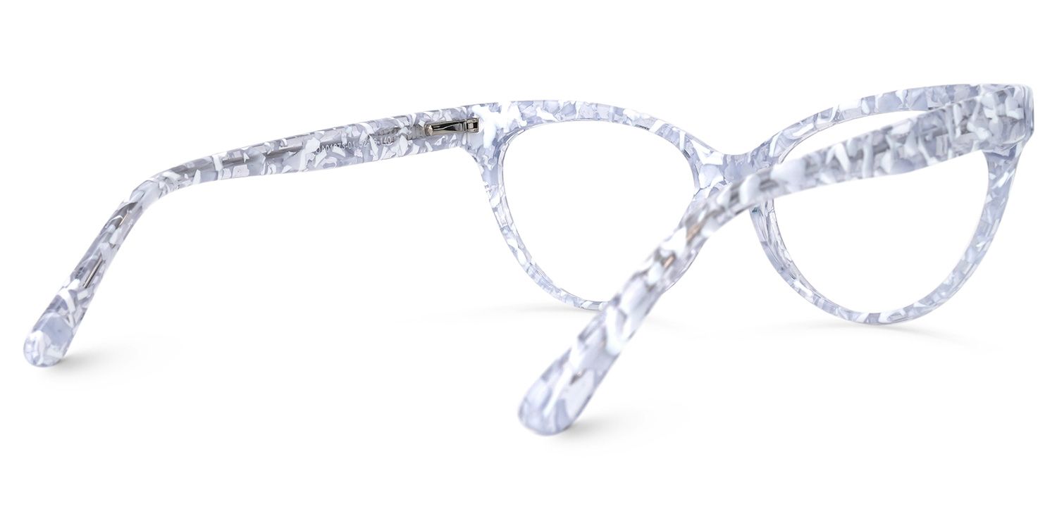 Cat Eye White-Clear Glasses | ZEELOOL Canada3